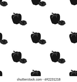 Bell pepper.BBQ single icon in black style vector symbol stock illustration web.