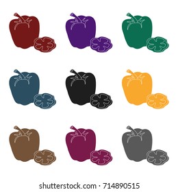 Bell pepper.BBQ single icon in black style vector symbol stock illustration web.