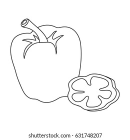 Bell pepper.BBQ single icon in outline style vector symbol stock illustration web.