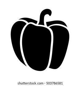 Bell pepper or sweet capsicum pepper flat vector icon for food apps and websites