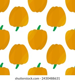 bell pepper sweet kitchen yellow pattern background textile vector illustration