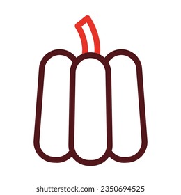Bell Pepper Thick Line Two Color Icons For Personal And Commercial Use.
