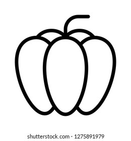 Bell pepper vector, Barbecue related line design editable stroke icon