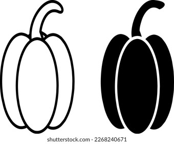Bell pepper, vector icon. Black bell pepper. Can be used as a logo, icon.