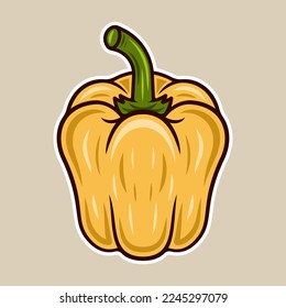 Ilustración vectorial de pimienta de campanilla en colorido estilo de caricatura aislado en el fondo de la luz