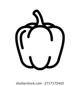Bell pepper vector illustration features healthy food ingredient for salad and cooking recipes. Capsicum annuum vegetable icon or print and ingredient for healthy meals.