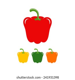 Bell pepper. Vector illustration. Isolated peppers on white background