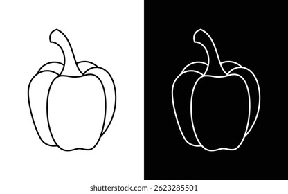 bell pepper vector illustration. bell pepper outline design 