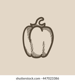 Bell pepper vector sketch icon isolated on background. Hand drawn Bell pepper icon. Bell pepper sketch icon for infographic, website or app.