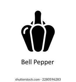 Bell pepper  Vector   Solid Icons. Simple stock illustration stock