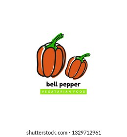 Bell pepper vegatarian food logo template