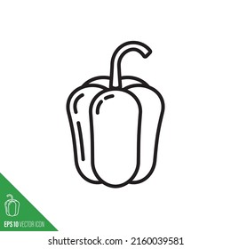 Bell pepper vegetable icon, outline wstyle vector illustration