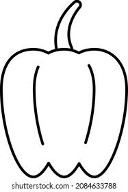 Bell Pepper Vegetable Icon Vector Outline