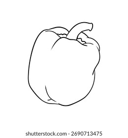 pimenta vegetal simples lineart vetor ilustração