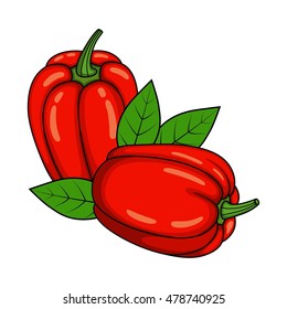 Bell peppers on a white background