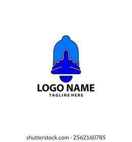 bell plane logo design vector