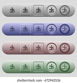 Bell plugin icons on rounded horizontal menu bars in different colors and button styles