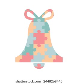 bell. puzzle. in the style of a puzzle. on a white background.