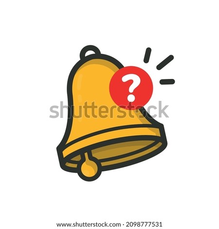 Bell with question mark symbol for notifications