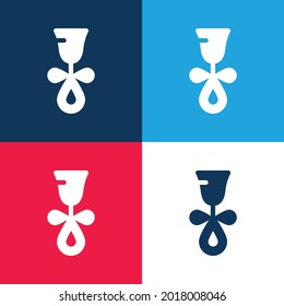Bell Rattle blue and red four color minimal icon set