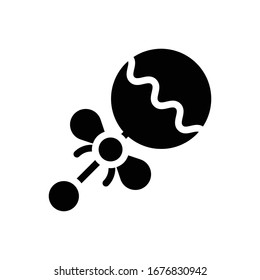 Bell Rattle vector icon glyph style illustration.