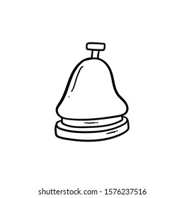 bell receptionist doodle icon vector hand drawing 
