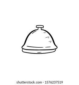 bell receptionist doodle icon vector hand drawing 