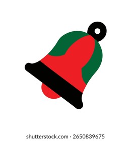 Bell with red green colors on a Remembrance Day symbol graphic shape