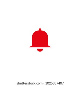 Bell red Icon in trendy flat style. Notification symbol for your web site. Vector illustration