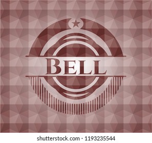 Bell  red seamless emblem with geometric pattern.