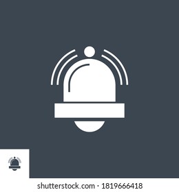 Bell related vector glyph icon. Isolated onblack background. Vector illustration.