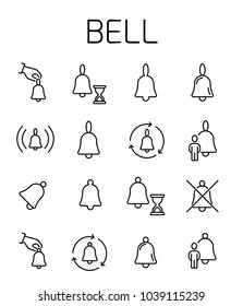 Bell related vector icon set. Well-crafted sign in thin line style with editable stroke. Vector symbols isolated on a white background. Simple pictograms.