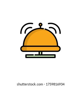bell restaurant icon in filled outline