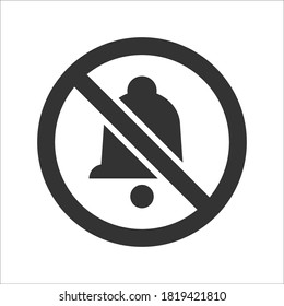 Bell restriction icon, vector graphics