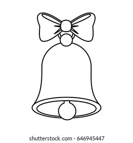 bell with ribbon bow icon image 
