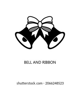 Bell and Ribbon icon. Trendy flat vector Bell and Ribbon icon on white background, vector illustration can be use for web and mobile
