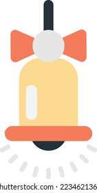bell with ribbon illustration in minimal style isolated on background