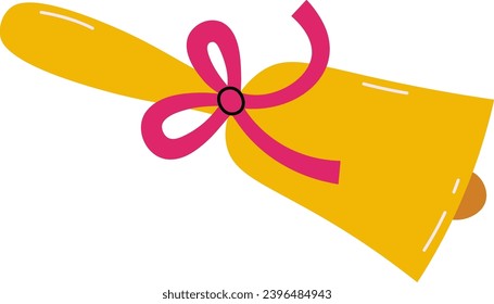 Bell With Ribbon Vector Illustration