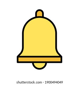 Bell, anillo, imagen vectorial de icono de alarma. También se puede usar para la educación. Idóneo para aplicaciones web, aplicaciones móviles y medios impresos.