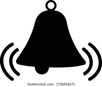 Icono de notificación de alarma de anillo de Bell Icono Ilustración vectorial aislada en eps blancos 10