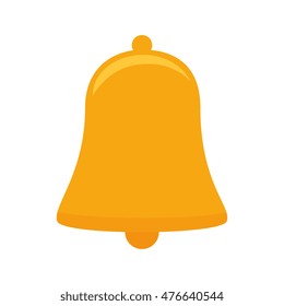 bell ring alert jingle decoration element instrument object vector illustration