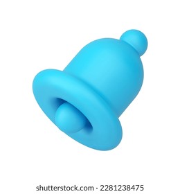 Sonido de alerta de entrada azul de timbre de señal de alarma de sonido de mensaje de medios sociales Icono 3d ilustración vectorial realista. Alarma jingle pulsar llamada de chat puerta buzón de correo electrónico señal de correo electrónico