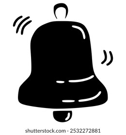 bell with ring effect doodle glyph icon