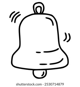 bell with ring effect hand drawn doodle outline icon