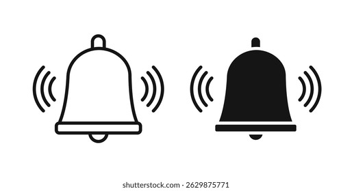 Colección de icono de anillo de campana para UI sobre fondo blanco