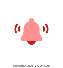 Bell Ring Icon Containing ringing alert, notification sound, alarm signal, and system icon. Solid icon