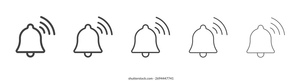 Diseño del icono del anillo de campana, logotipo, App, interfaz de usuario. Ilustración vectorial, EPS