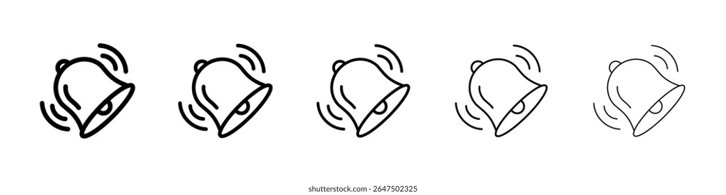 Bell ring icon graphic set. trendy stroke line style