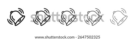 Bell ring icon graphic set. trendy stroke line style