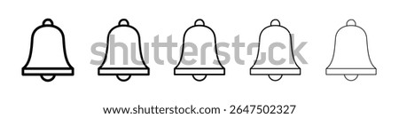 Bell ring icon graphic set. trendy stroke line style